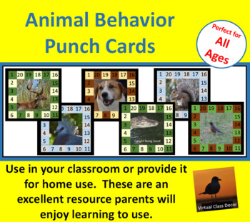 Preview of Behavior Punch Cards - Animal Set 3