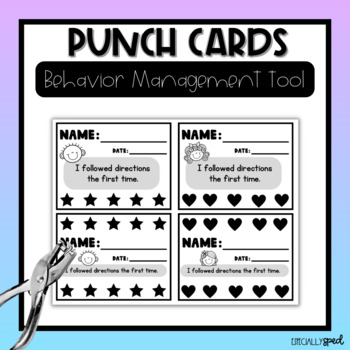 Behavior Punch Cards for Classroom Management  Behavior punch cards,  Classroom management, Punch cards