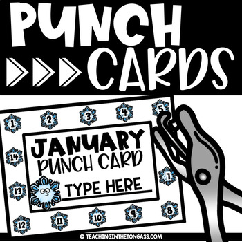 Preview of Behavior Management Punch Cards Editable Incentive Chart