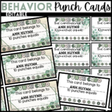 Behavior Punch Cards Editable - Greenery