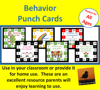 Preview of Behavior Punch Cards Sets 1 - 6