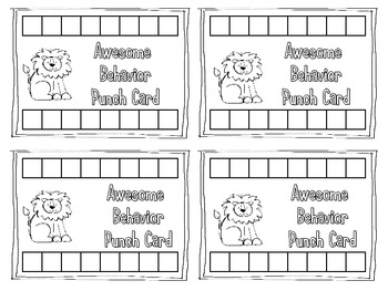 Behavior Punch Cards for Classroom Management by Mrs. Mabe  TpT