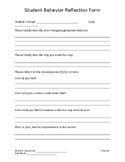 Behavior Reflection Form