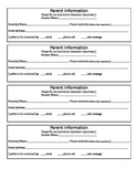 Parent Information Printable