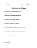 Behavior Reflection Form