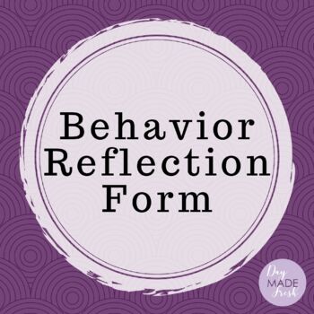 Preview of Behavior Reflection Form