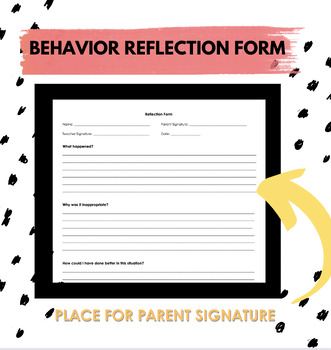 Preview of Behavior Reflection Form