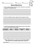 Student Behavior Reflection Form (Includes IB Learner Prof