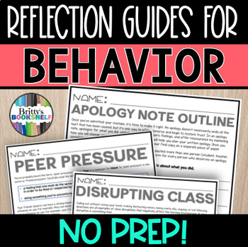 Preview of Behavior Reflection Guides | Discipline Forms