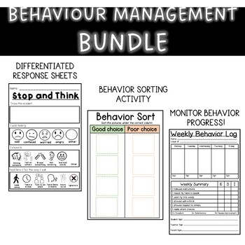 Preview of Behavior Reflection Response Sheet / Parent Communication / Behavior Sorting