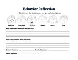 Behavior Reflection Sheet