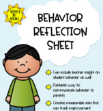 Behavior Reflection Sheet