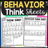 Behavior Reflection Think Sheets