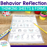 Behavior Reflection Sheet and Editable Thinking Sheet Form