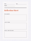 Behavior Reflection Sheets