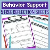 Behavior Reflection Sheets Freebie