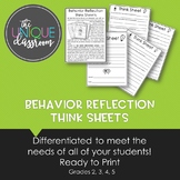 Behavior Reflection Think Sheets