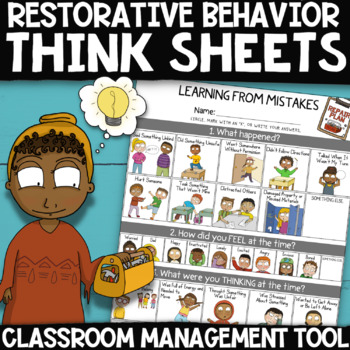Preview of Behavior Reflection Think Sheets for Classroom Management & Restorative Practice
