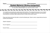 Behavior Reflection Writing Assignment