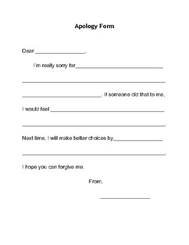 Preview of Behavior Reflection and Apology Sheets