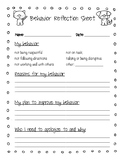 Behavior Reflection and Parent Contact Form