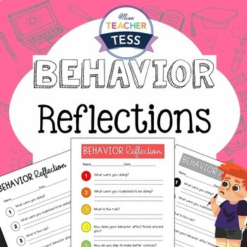 Preview of Behavior Reflection sheet