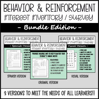 Preview of Behavior & Reinforcement Interest Inventory / Survey BUNDLE