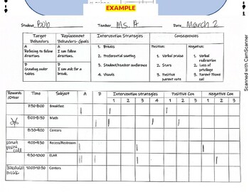 Preview of Behavior Response to Intervention Plan Template (Plus student interest survey!)