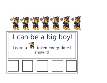 Preview of Behavior Reward Chart - I can be a Big Boy/Girl (Paw Patrol themed)