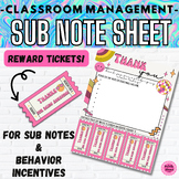 Behavior Reward Incentive | Sub Plan Note | Classroom Mana
