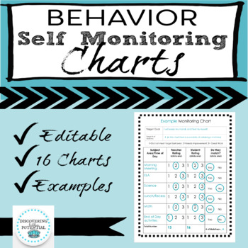 Preview of Behavior Self Monitoring Charts