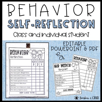 Preview of Behavior Self-Reflection ❘ Class and Individual