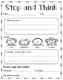 Stop and Think Behavior Sheet