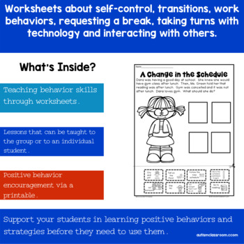 Download Behavior Skills Printables for Students with Autism & Similar Special Needs