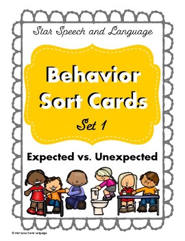 Preview of Behavior Sort Cards: Expected vs. Unexpected