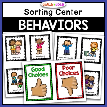 Preview of Behavior Sorting Cards | Red and Green Choices | Good and Bad Choices