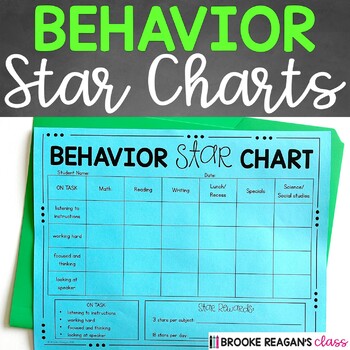Preview of Behavior Charts: Behavior Goal Star Charts for Classroom Behavior Management