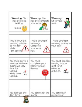 Preview of Behavior Statement Cards