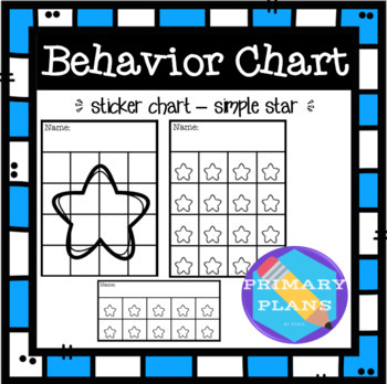 Preview of Behavior Sticker Charts - Simple Star