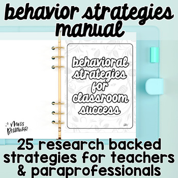 Preview of Behavior Strategies Manual for Teachers and Paraprofessionals