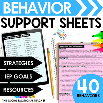 Preview of Behavior Support Sheets for Parent Teacher Conferences & Behavior Management