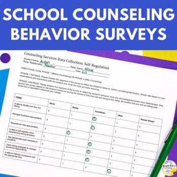 Preview of Data Collection Behavior Surveys - School Counseling Data Tracking Forms