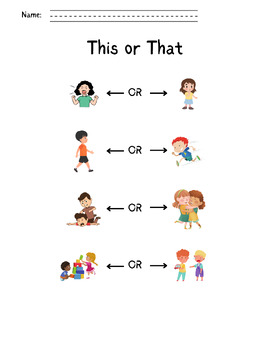 Preview of Behavior "THIS or THAT" worksheet