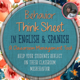 Behavior Think Sheet: A Classroom Management Tool in English and Spanish