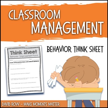Preview of Behavior Think Sheet for Elementary Specials Classes