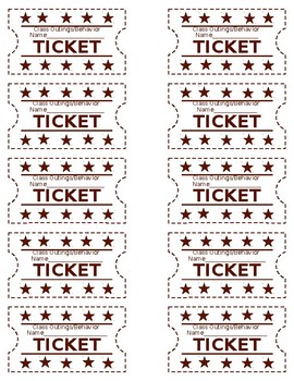 Behavior Tickets by Patricia Flores Marquez | TPT