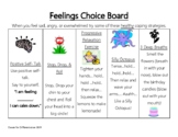Behavior Tool: Feelings Choice Board With Coping Strategies