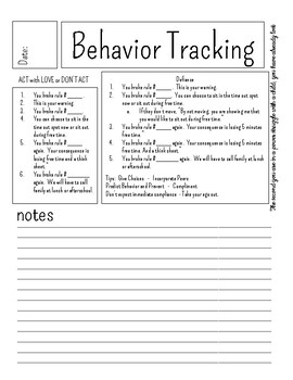 Preview of Behavior Tracker