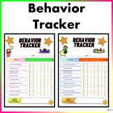 Behavior Tracker For Kids Weekly and Monthly Editable