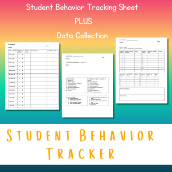 Preview of Behavior Tracking Data Collection Sheet